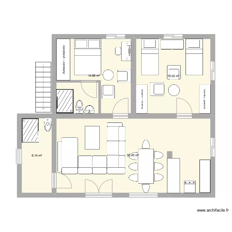 maison. Plan de 4 et 66 m² maison. Plan de 4 et 66 m²