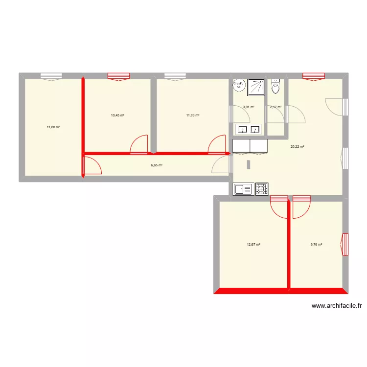 appart Adil. Plan de 