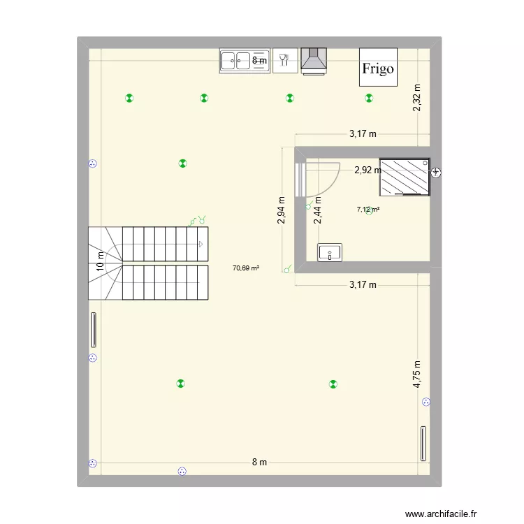 auto ecole plagny 2 eme etage. Plan de 2  et 78 m²