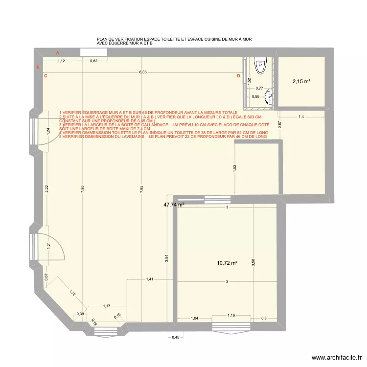 POILUS 1. Plan de 3 pièces et 61 m² POILUS 1. Plan de 3 pièces et 61 m²