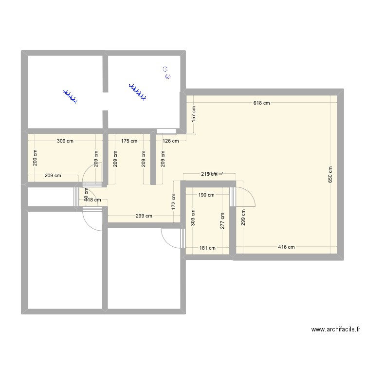 Maison hyon. Plan de 1 pièce et 57 m2