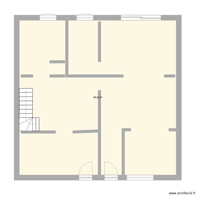 premier. Plan de 1 pièce et 85 m2