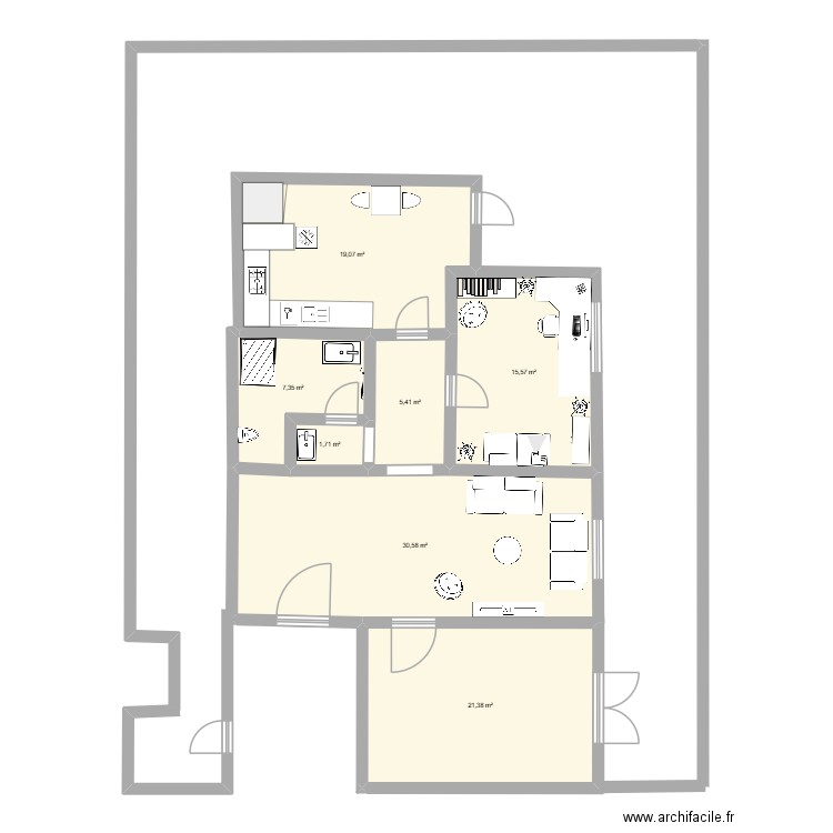 our dream. Plan de 7 pièces et 101 m2