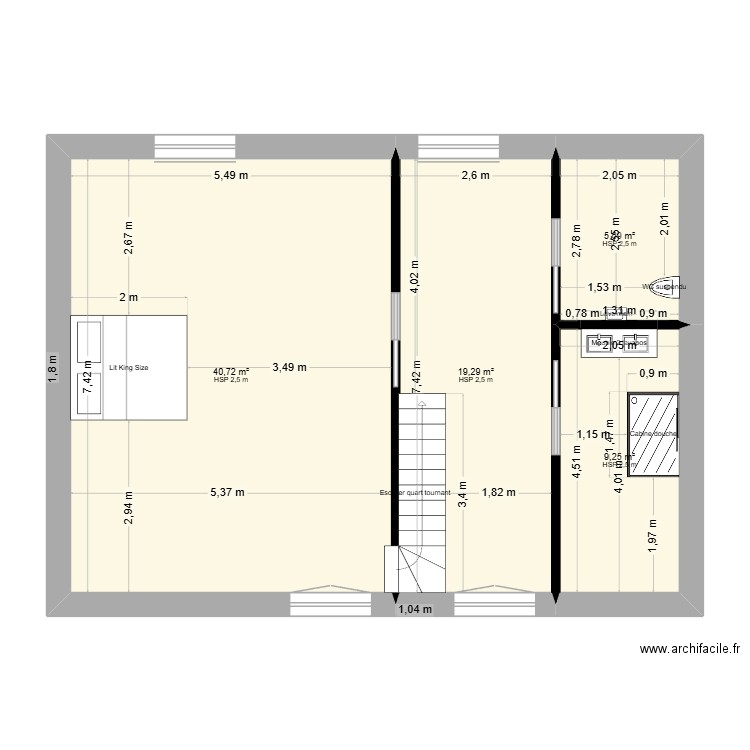 R+1 ANTHONY. Plan de 4 pièces et 75 m2