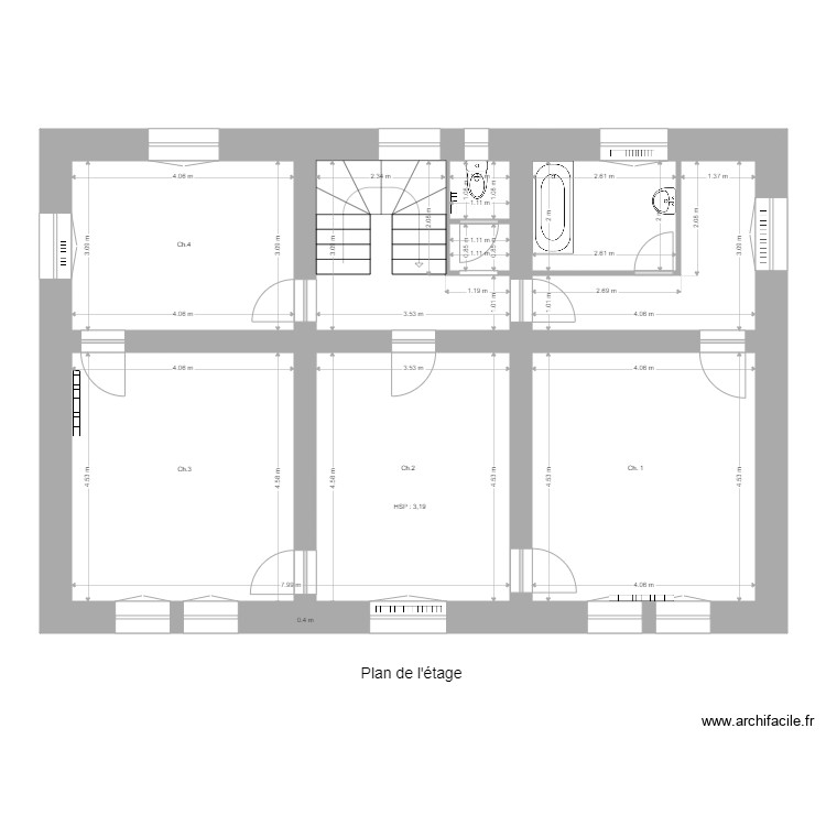 Etage maison. Plan de 0 pièce et 0 m2