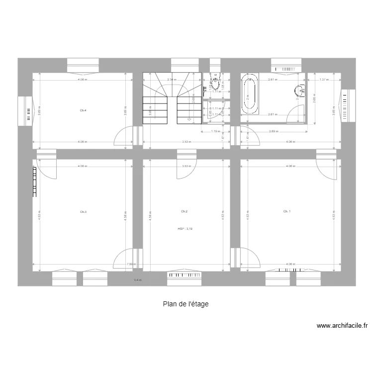 Etage maison. Plan de Etage maison. Plan de