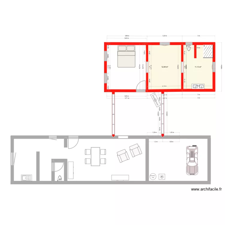 ST GER. Plan de 2  et 24 m²