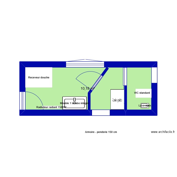 salle de bain. Plan de 0 pièce et 0 m2