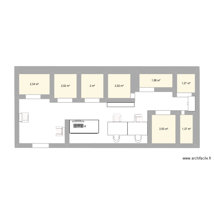 plan de l'institut. Plan de 8 pièces et 15 m2