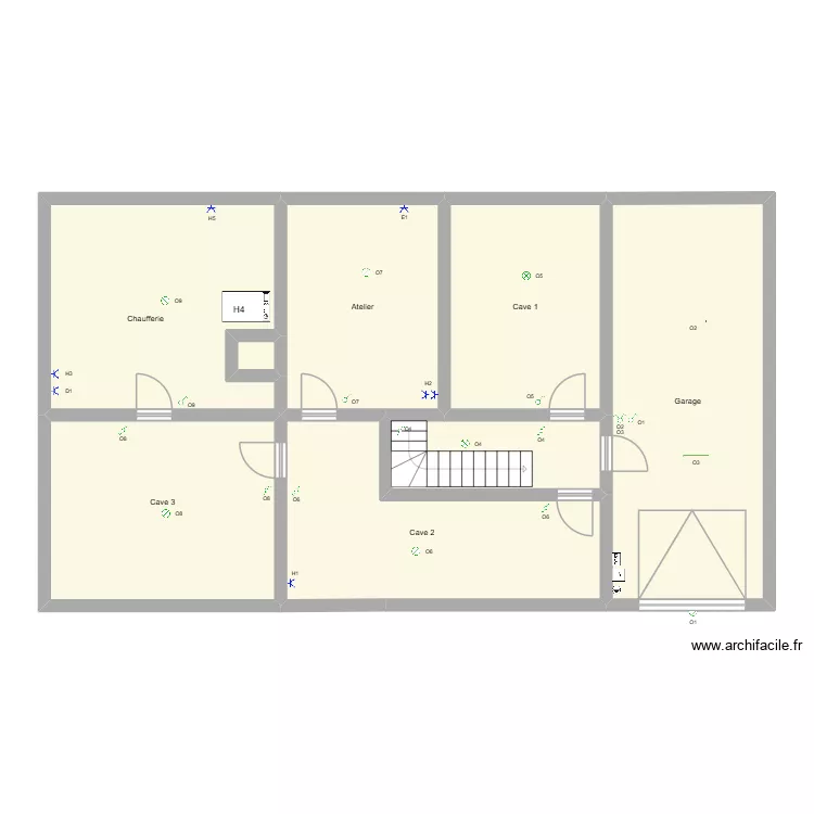 Rachelle cave. Plan de 8 pièces et 132 m²