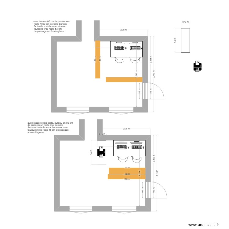 bureau stockage rdc pharmacie st Aubin. Plan de 0 pièce et 0 m2