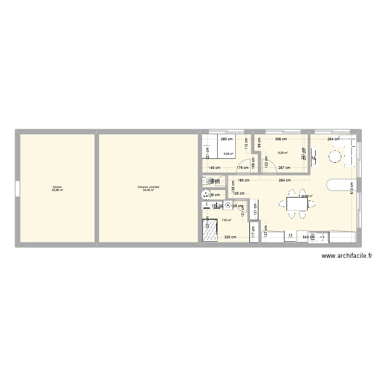 Plan de masse gite sous sol. Plan de 7 pièces et 112 m2