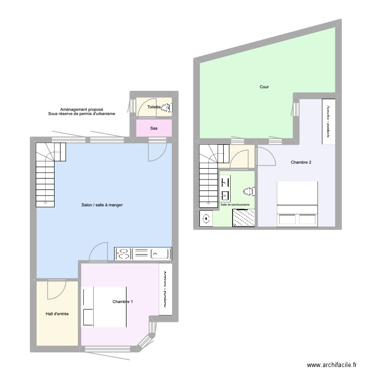 MAI 228. Plan de 9 pièces et 98 m2