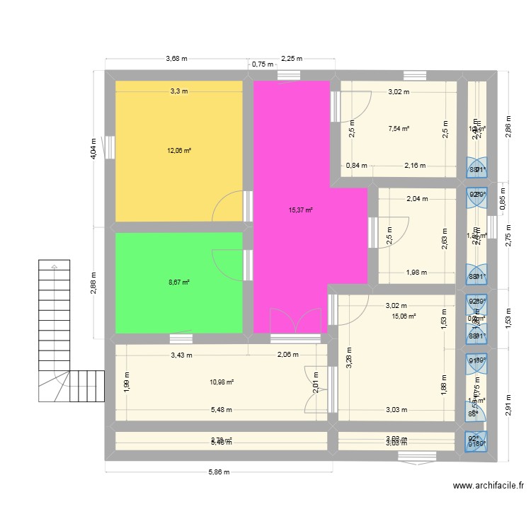 ----. Plan de 8 pièces et 82 m2