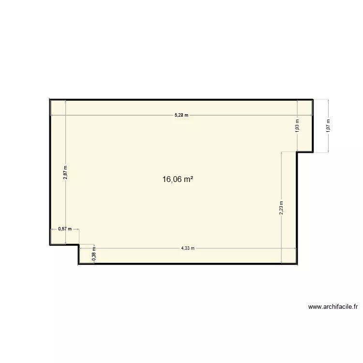 Chaufferie. Plan de 1  et 16 m²