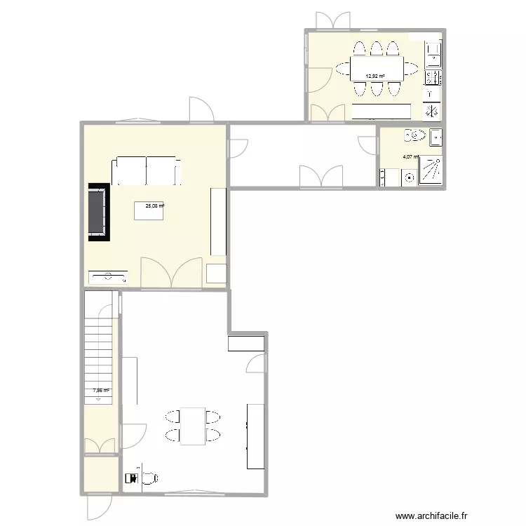Maison familiale actuelle. Plan de 