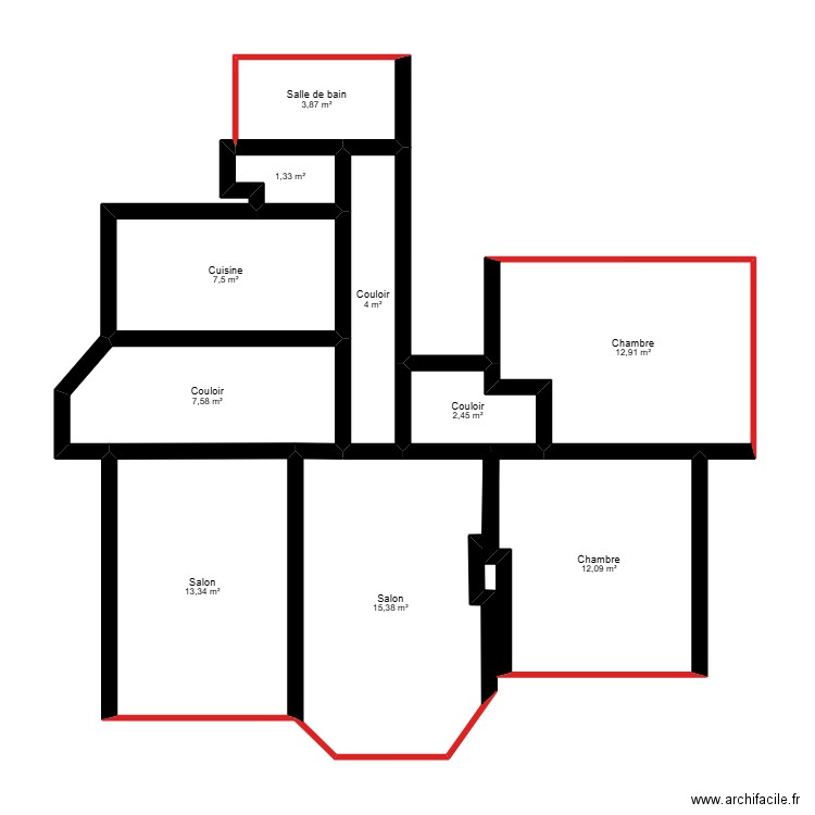 Projet GAILLOT.. Plan de 10 pièces et 80 m2