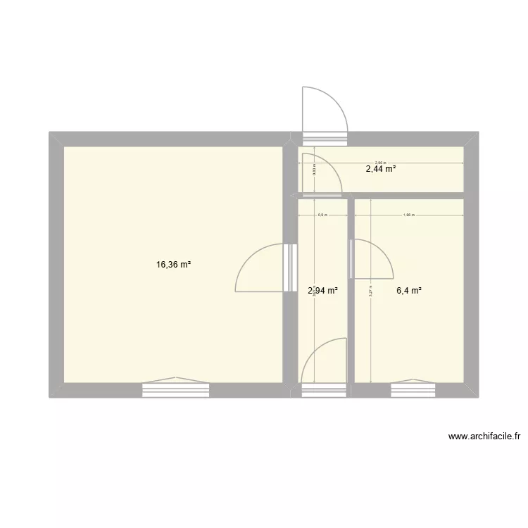 Bl&egrave;mes_v1. Plan de 4  et 28 m²
