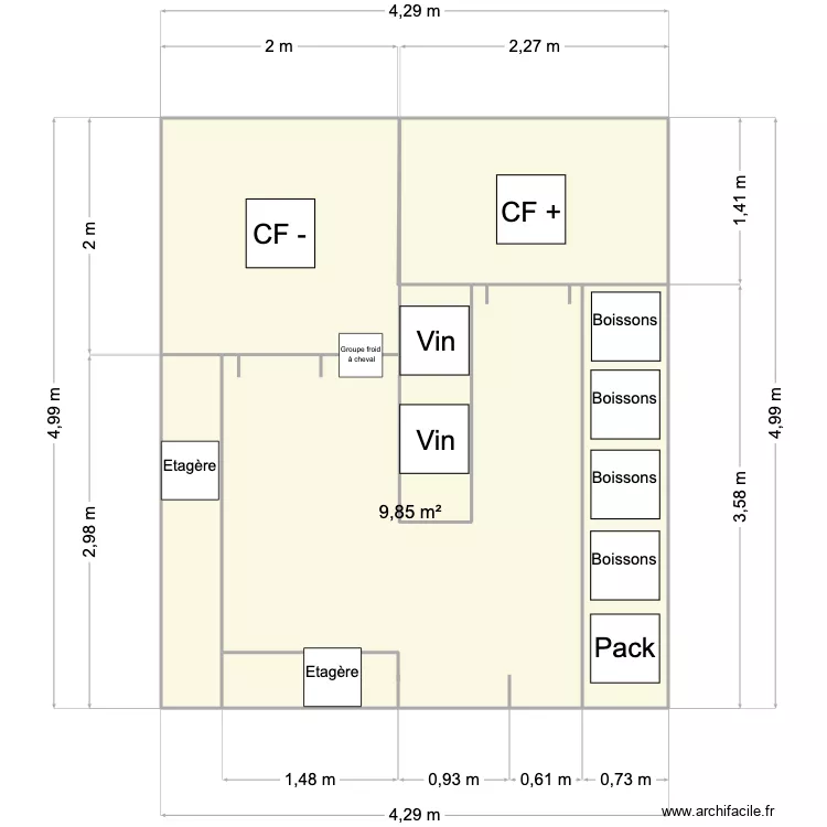 Resrve CF + & CF -. Plan de 4 Pièces et 21 m² Resrve CF + & CF -. Plan de 4 Pièces et 21 m²