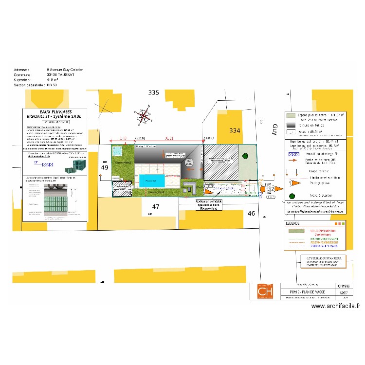 plans exterieure taussat final. Plan de 4 pièces et 47 m2