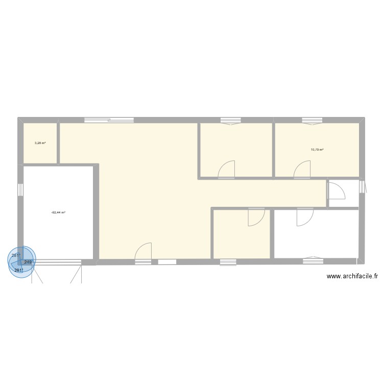 Maison Lavalette. Plan de 3 pièces et 29 m2