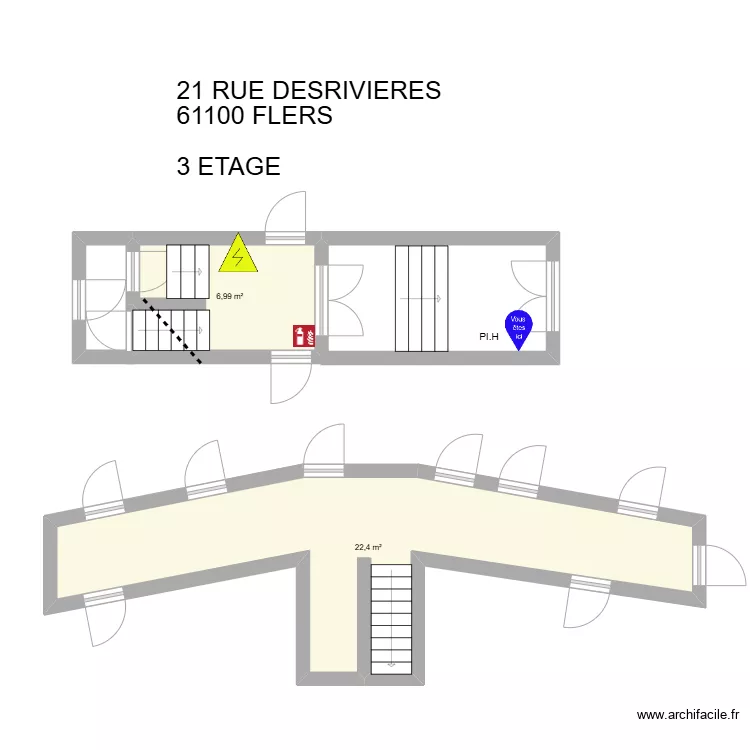 21 R DESRIVIERE. Plan de 