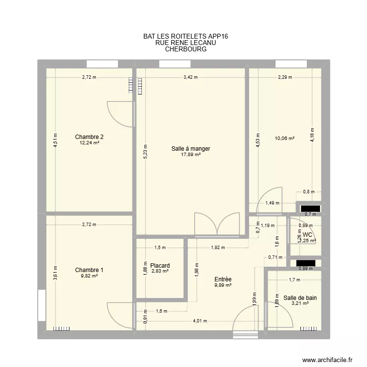 BAT LES ROITELETS LGT16. Plan de 10  et 68 m²
