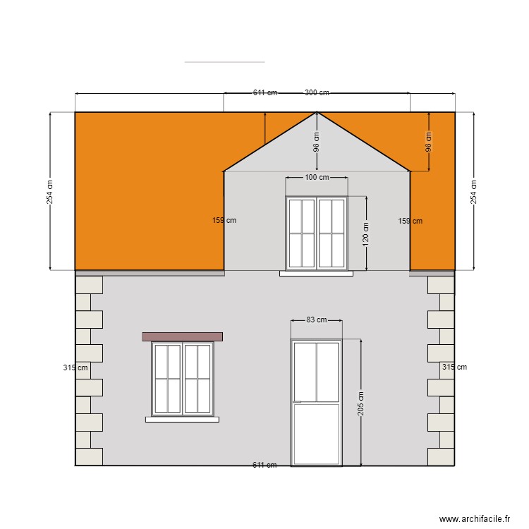 dependance facade 2 nord projeté. Plan de 0 pièce et 0 m2