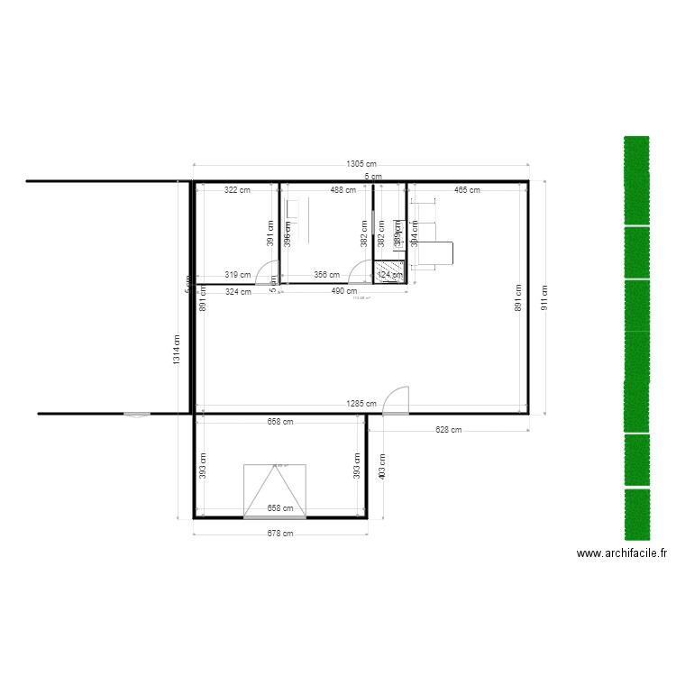 nievroz perso. Plan de 2 pièces et 139 m2