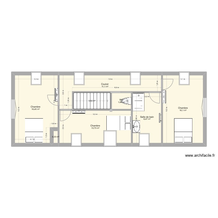 PROJET ETAGE. Plan de 0 pièce et 0 m2