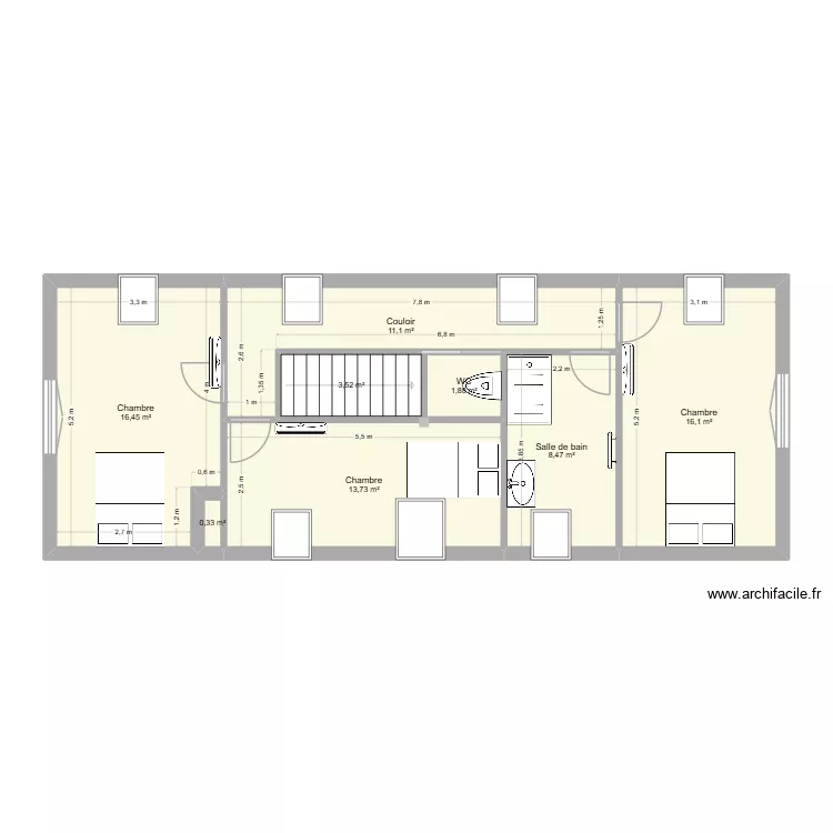 PROJET ETAGE. Plan de 8 et 72 m² PROJET ETAGE. Plan de 8 et 72 m²