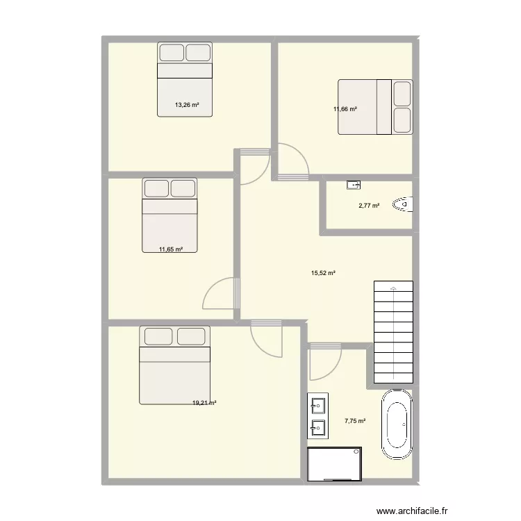 plann3. Plan de 7 Pièces et 82 m² plann3. Plan de 7 Pièces et 82 m²