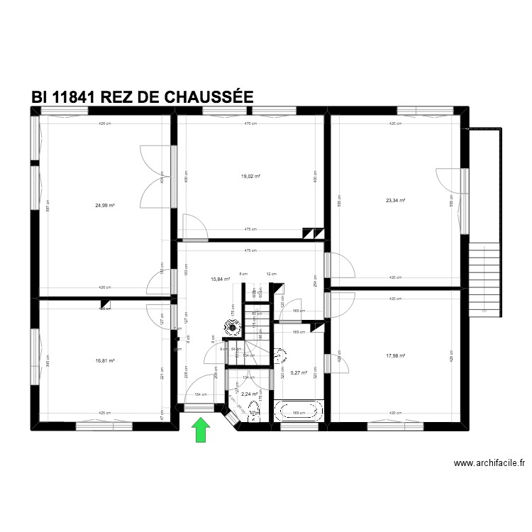 BI 11841. Plan de 14 pièces et 387 m2