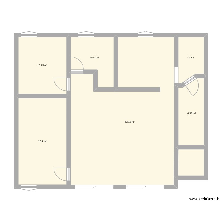 bannay. Plan de 6 pièces et 97 m2