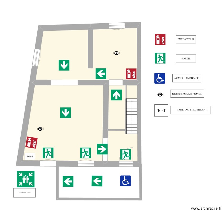 plan nono 2. Plan de 3 pièces et 70 m2