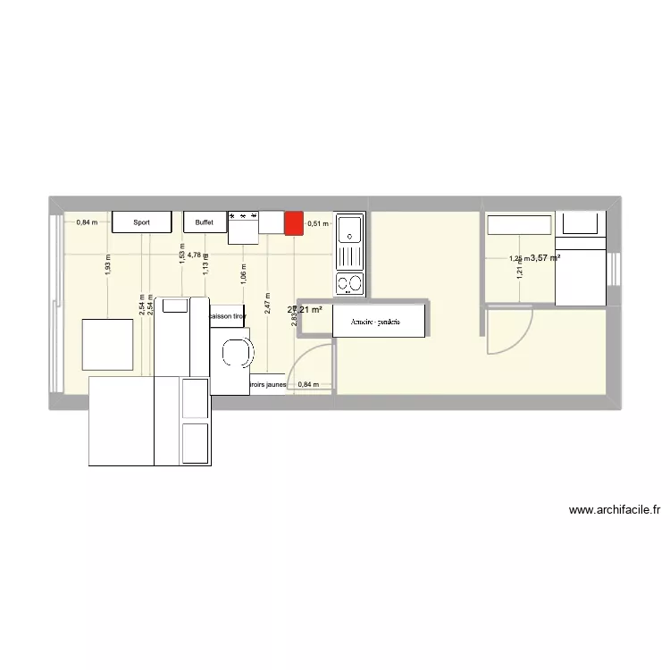 idee. Plan de 2  et 31 m²
