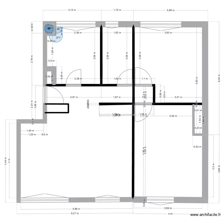 plan gautier. Plan de 5 pièces et 28 m²