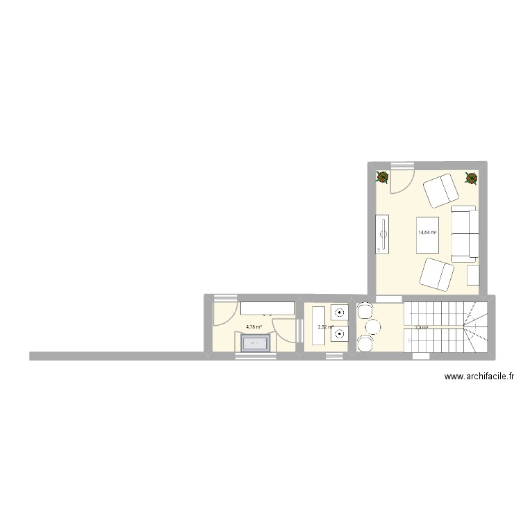 Maison ne. Plan de 4 pièces et 28 m2