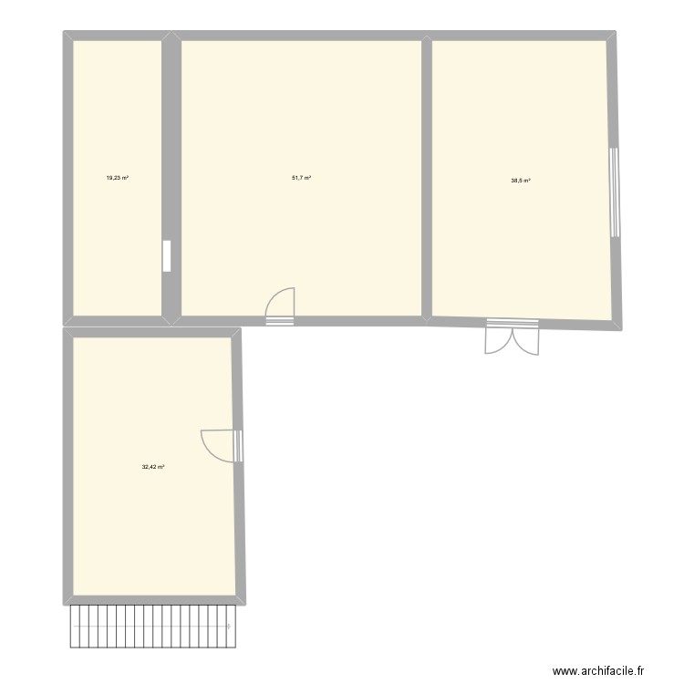 RdC Supply Chain Bunia F. Plan de 4 pièces et 142 m2