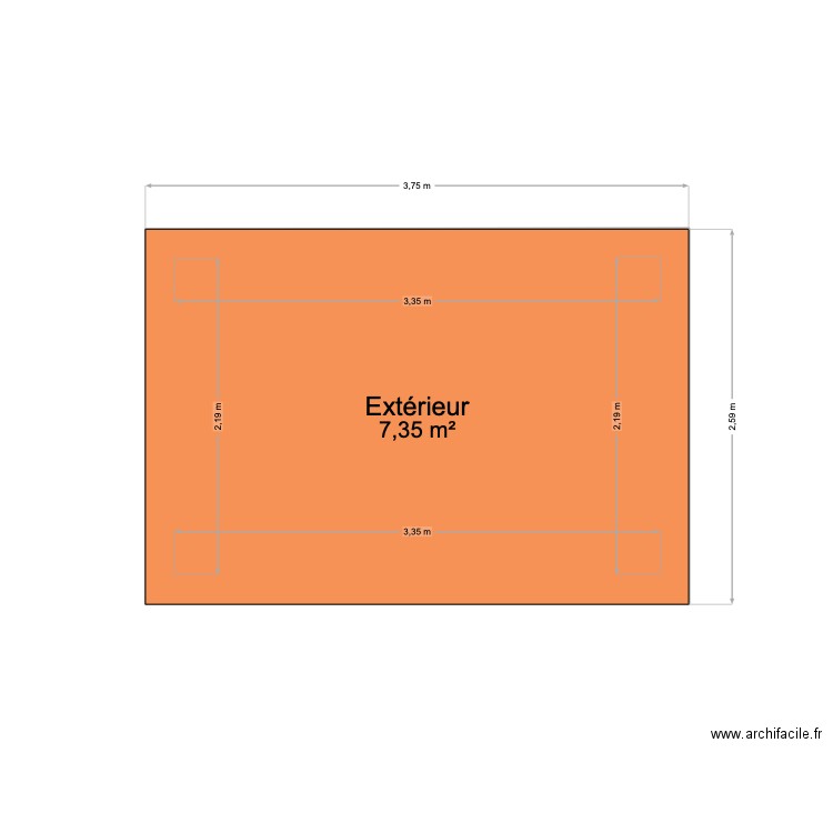 cuisine d'été. Plan de 1 pièce et 7 m2