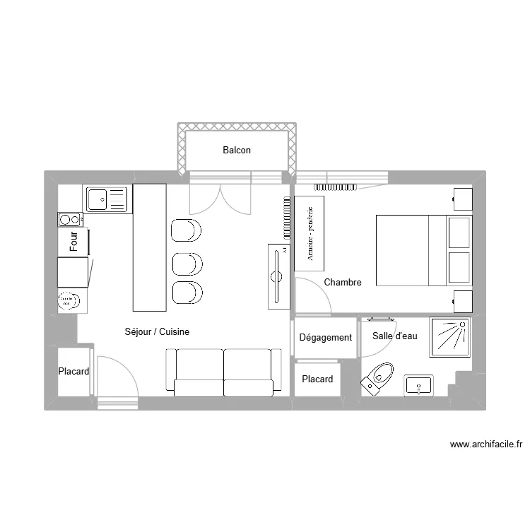 Bouaziz meubl&eacute;. Plan de 