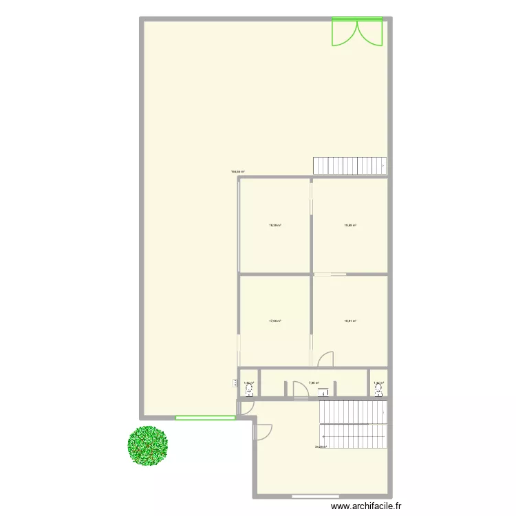 STC RDC. Plan de 9 pièces et 284 m²