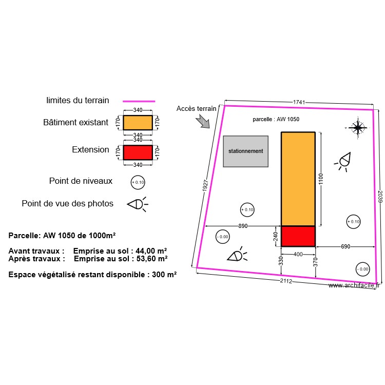 plan masse. Plan de 5 pièces et 439 m2