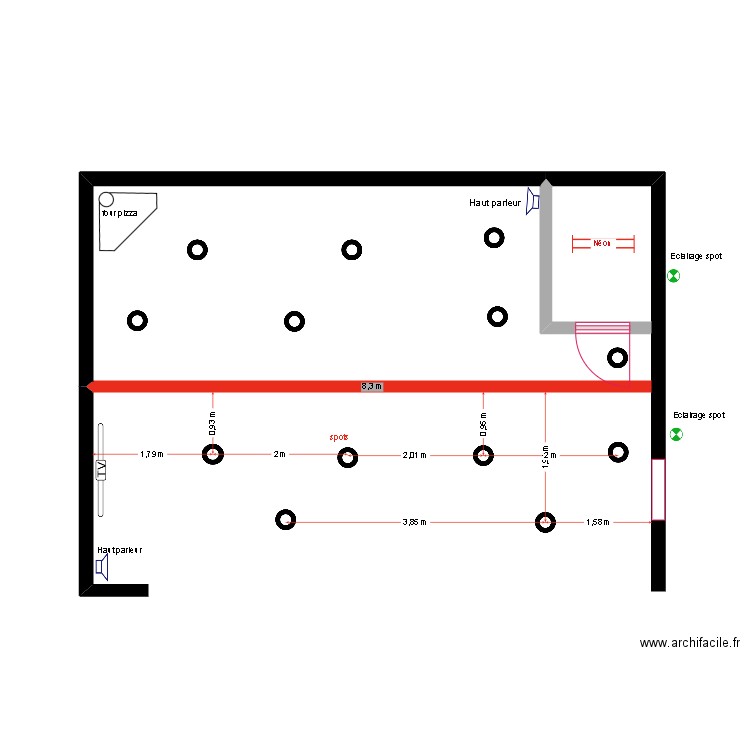 Eclairage. Plan de 0 pièce et 0 m2