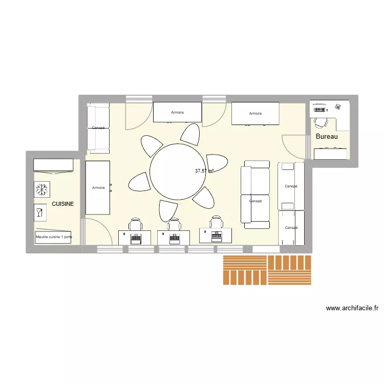 PIECE DE VIE MAISON VERTE 2. Plan de 2 et 42 m² PIECE DE VIE MAISON VERTE 2. Plan de 2 et 42 m²