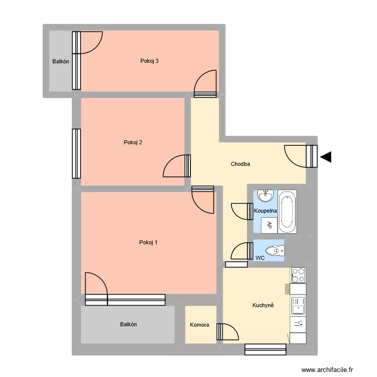 Sokolská třída 2783, byt 20. Plan de 16 et 197 m² Sokolská třída 2783, byt 20. Plan de 16 et 197 m²