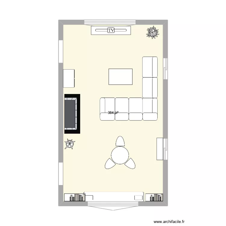 Salon de Johanna. Plan de 1 et 36 m² Salon de Johanna. Plan de 1 et 36 m²