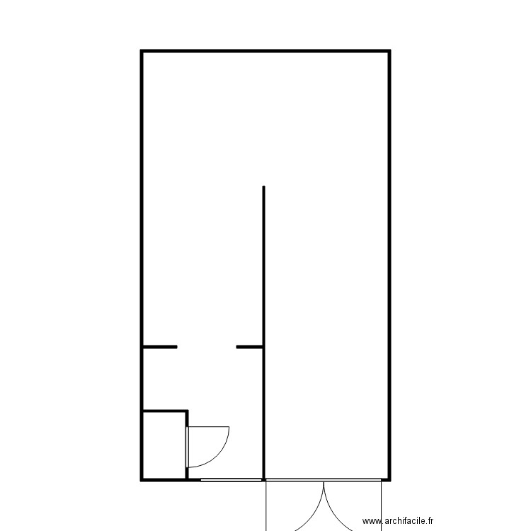 CALOMME. Plan de 2 pièces et 40 m2