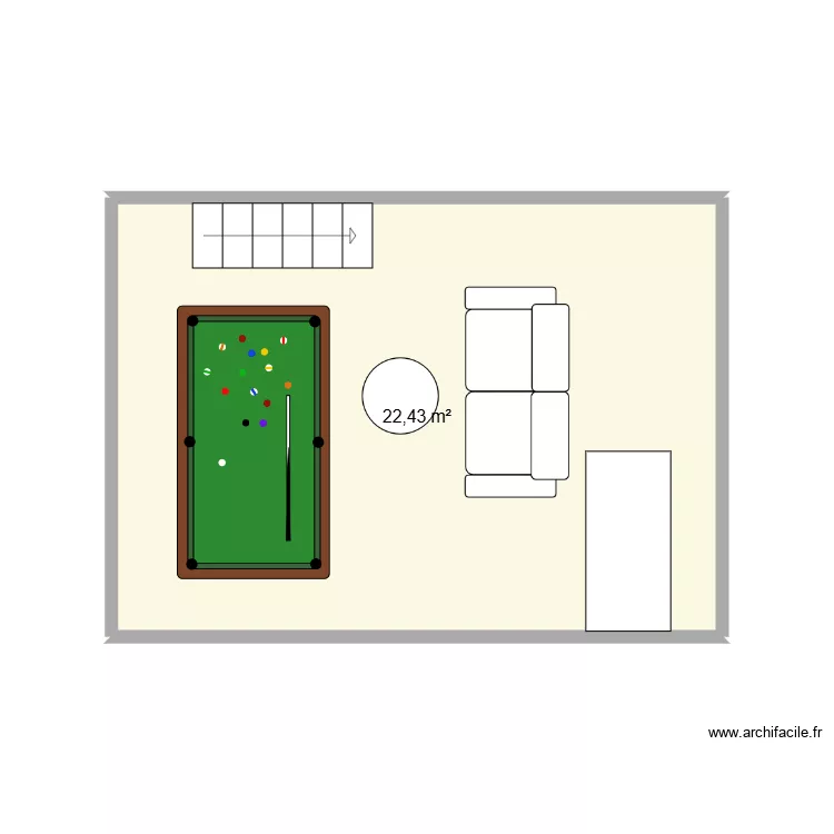 suos sol. Plan de 1  et 22 m²