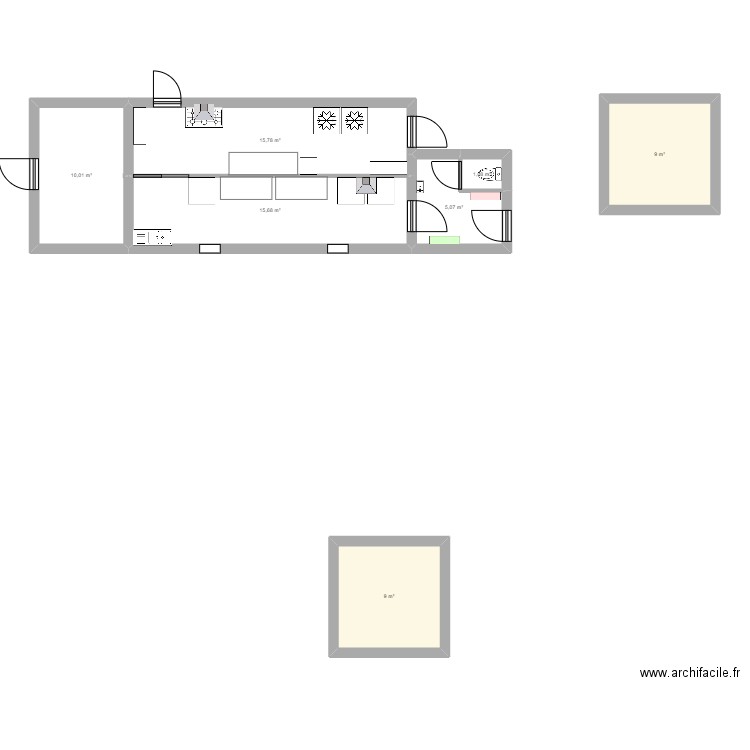 Plan JG 2. Plan de 7 pièces et 66 m2